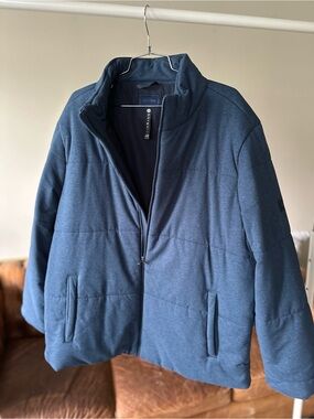 Soybu Men's Navy Blue Quilted Puffer Jacket